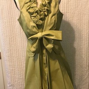 Silk green cocktail dress